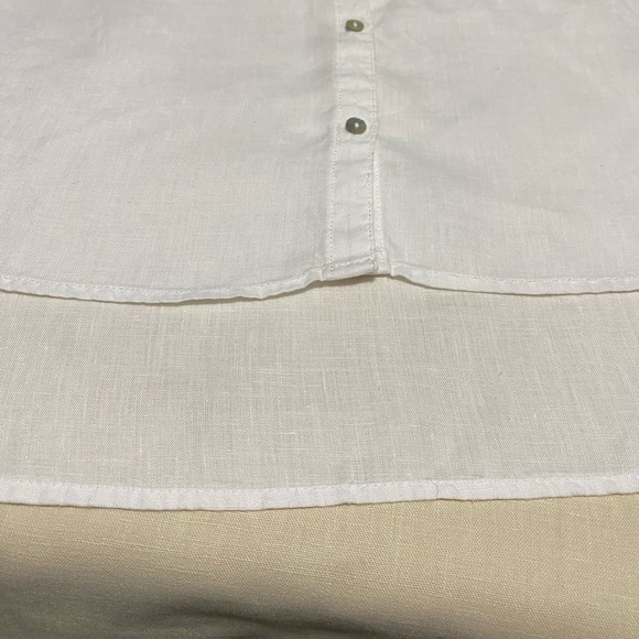 Sigrid Olsen 100% Linen White Long Sleeve Button Front Shirt Top, Plus Size 1X. - Picture 4 of 11